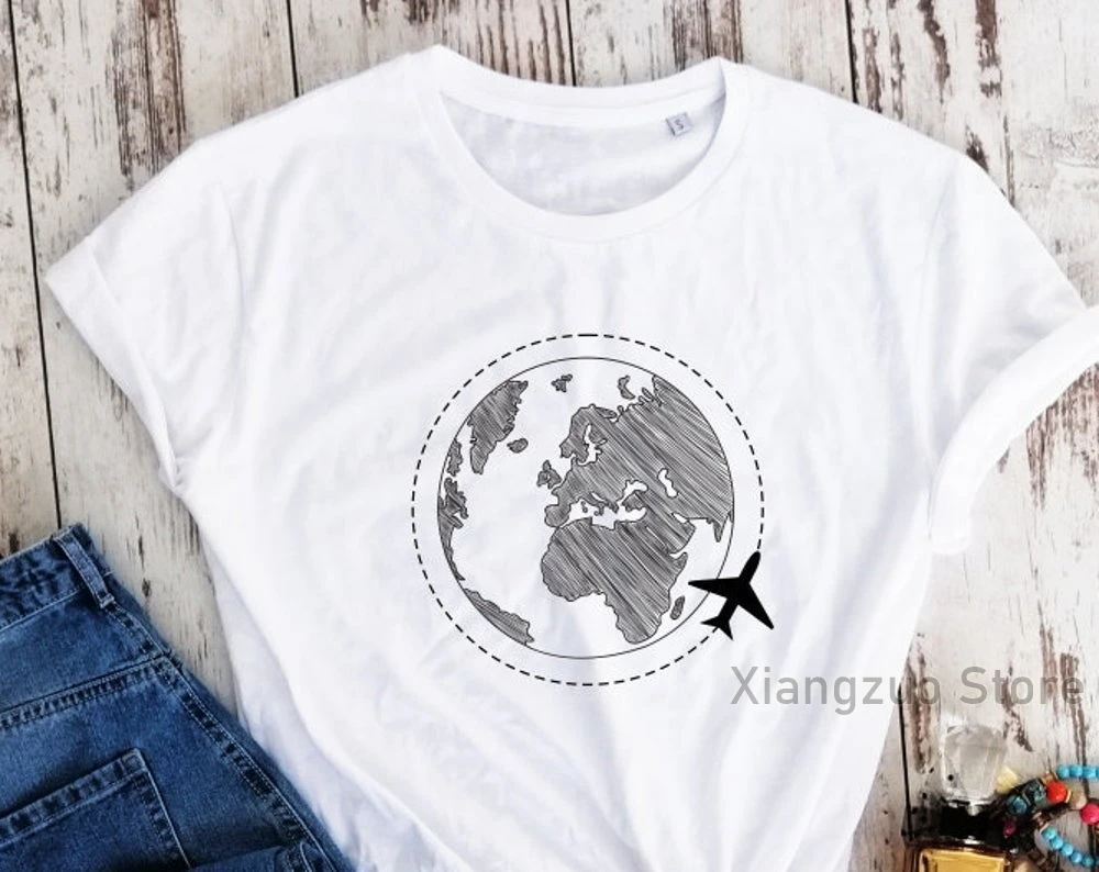 Футболка из органического хлопка с надписью Explore the world Подарочная рубашка