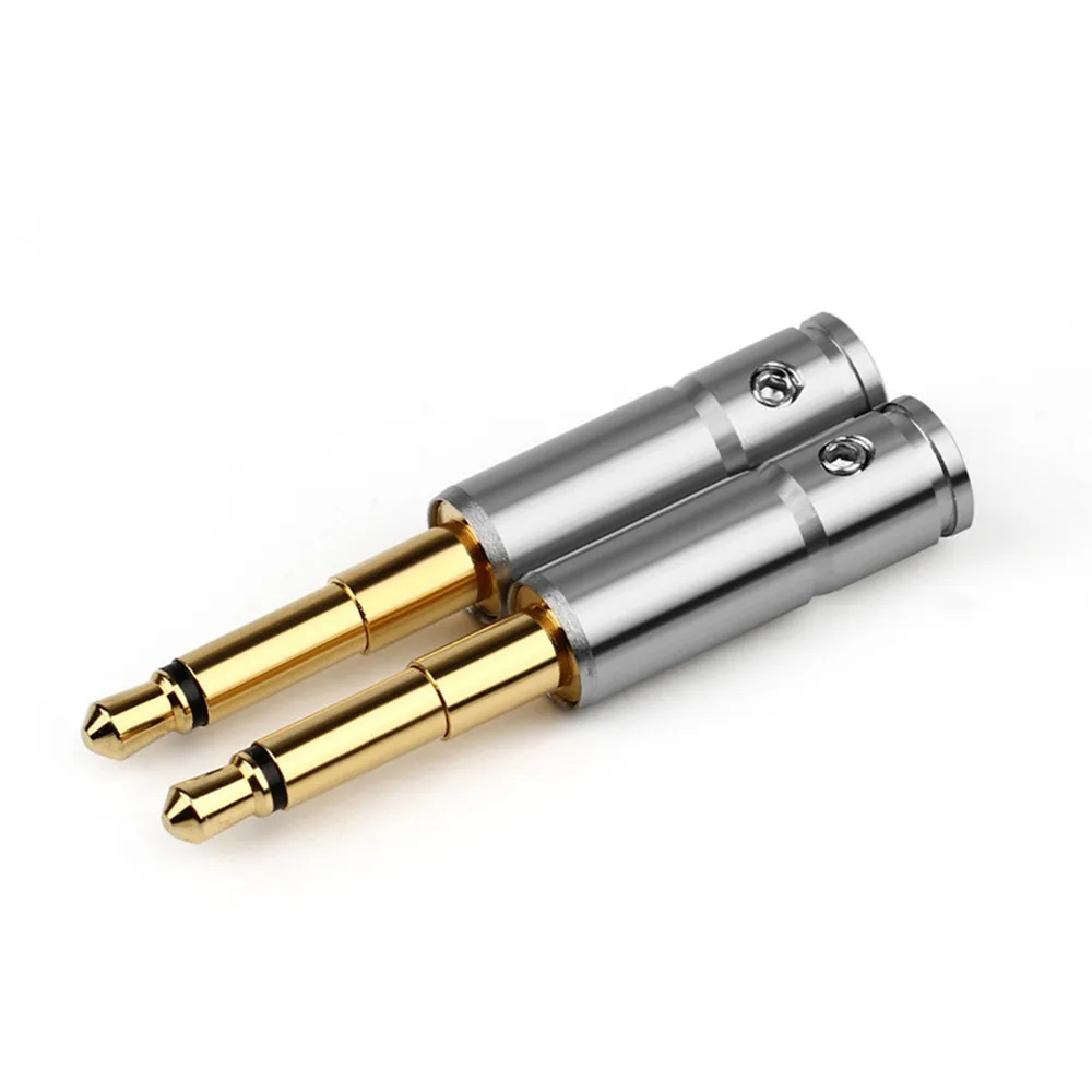 3 5mm Audio Jack For MM400 Earphone Plug Stainless Steel Shell Gold Plated Solder Headphone Jack Adapter DIY Silver