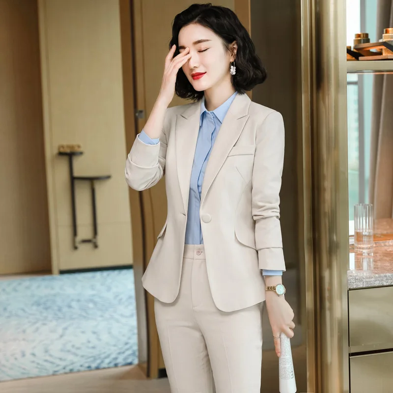 Geef energie vat Pidgin Japanese And Autumn Winter Blazer Set Women 2 Pieces Pantalon Elegan  Ensemble Femme T Professional Business Office Wear Overalls - Pant Suits -  AliExpress