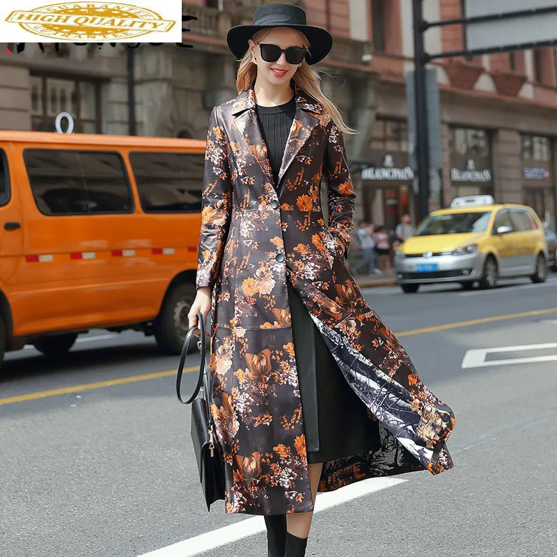 

Real Leather Jacket Sheepskin Coat Women Clothes 2020 Korean Print Genuine Leather Coat Spring Autumn Coat Women SMS004 YY2384