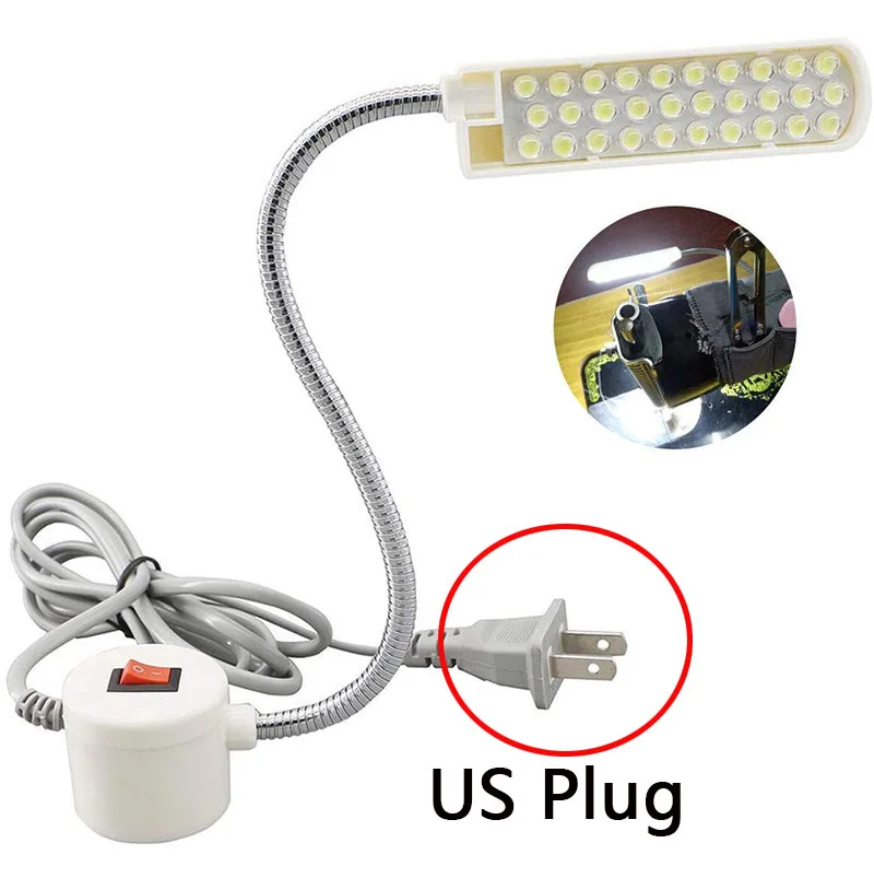 110V US Plug 10/20 Вт, 30 Вт светодиодный супер яркий ШВЕЙНАЯ Костюмы машина светильник Многофункциональный гибкий рабочий светильник для верстак токарный станок Дрель Пресс - Цвет: 110V US Plug