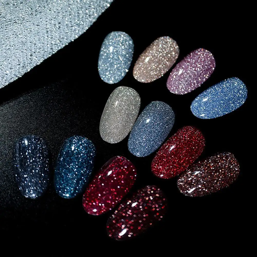 10ml Glitter Gel Polish Manicure For Nails Semi Permanent Top Coat UV LED Varnish Soak Off Nail Art 7 Colors | Красота и здоровье