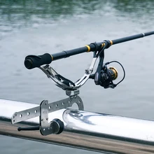 

Folding Bridge Fishing Bracket Stainless Steel Dual-Use Ice Fishing Raft Holder Fishing Gear Holder Pole Extend Stretched Stand