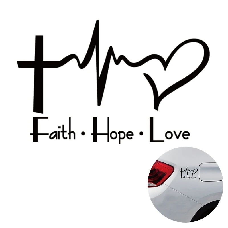 Faith Hope Love виниловый стикер для автомобиля с изображением Иисуса христианского религиозного библейского символа