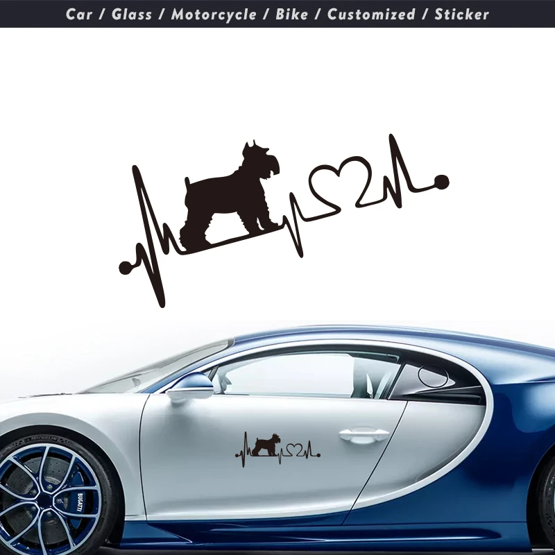 

The most dazzling automotive reflective stickers are black/silver vinyl Schnauzer Heartbeat Dog Black Silver Vinyl