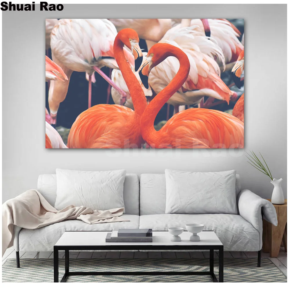 

Hot Sale!5D Full Square Diamond Painting Animal Flamingo Diamond Mosaic picture of rhinestone round Diamond art Birds,