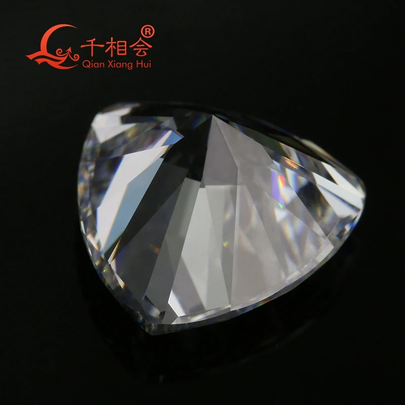 6A quality white color trillion shape for cubic zirconia loose CZ stone made by Qian xiang hui