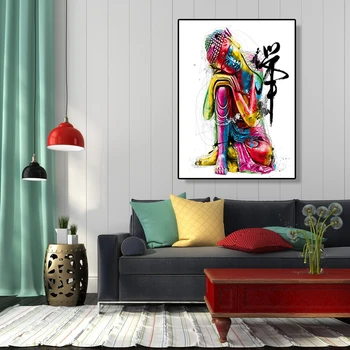 

Painting By Numbers Kit Oil Painting Works Abstract DIY Buddha Statue Canvas Oil Art Picture Home Decor For Living Room Unique