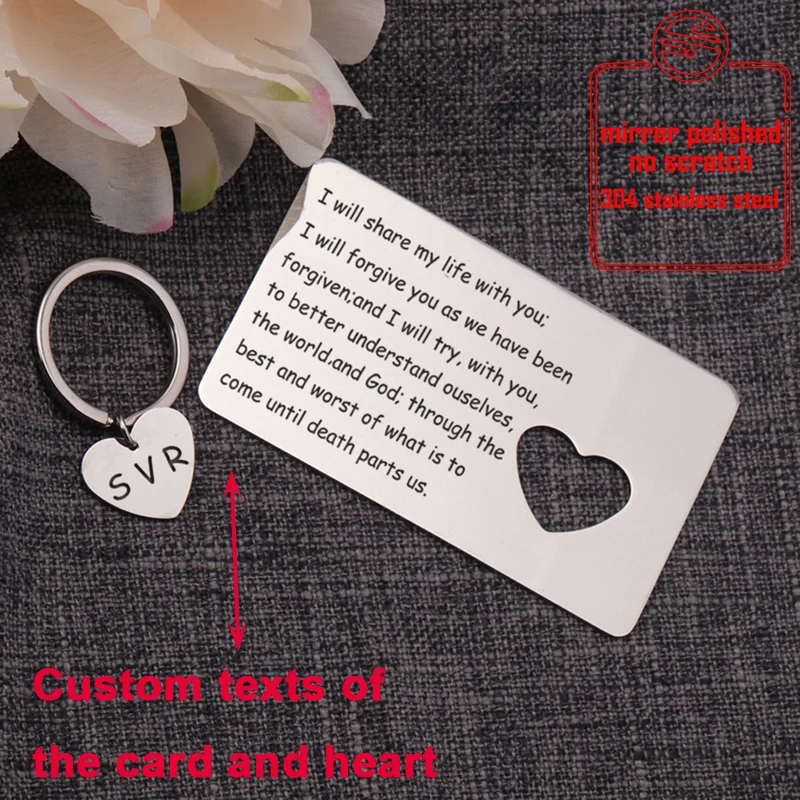 

Wallet Insert Card Stainless Steel Keepsake Customized Name Engraved Letters Personality Gift Souvenir Girlfriend Boyfriend Card