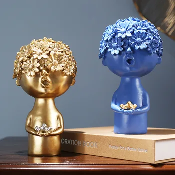 

Nordic Character Ornaments Creative Home Wine Cabinets TV Cabinets Soft Decorative Art Craft Figurine Home Desk Decoration Gift