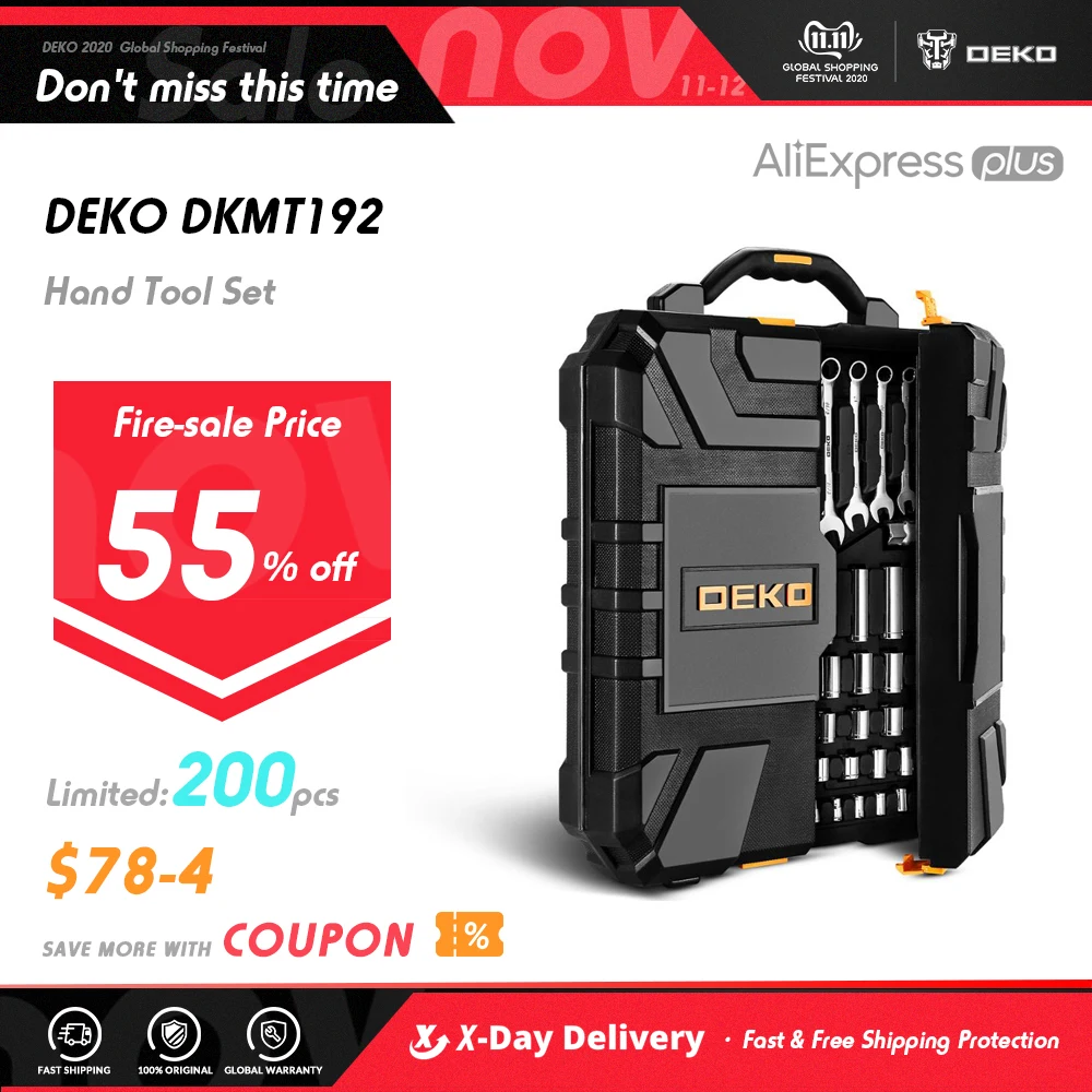 £87.59 Deko 192 Pcs Professional Car Repair Tool Set Auto Ratchet