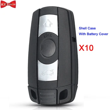 

KEYECU 10pcs for BMW 1 3 5 6 7 Series X5 X6 Z4 E70 E71 E72 E89 Remote Key Shell Case Fob Housing Cover With Battery Cover