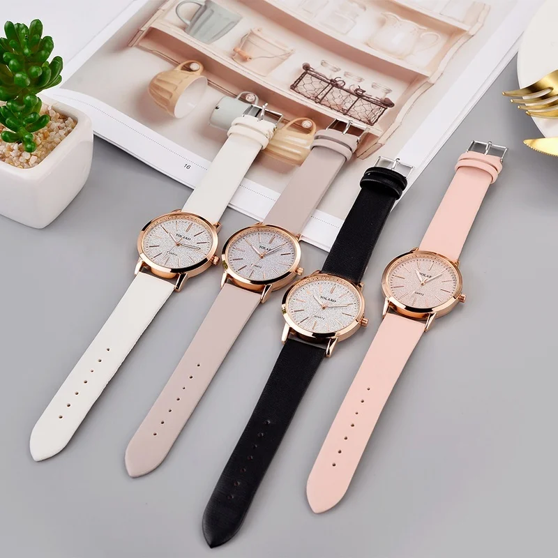 1PC Fashion Women Watches Ladies Watch Simple Leather Analog Quartz Wrist Quartz Clock for Womens Montre Femme