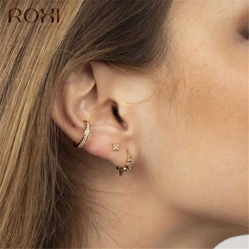 ROXI 925 пробы, серебряные серьги, ювелирное изделие, модная большая звезда, серьги-гвоздики для женщин, девушек, подарок, стиль панк индивидуальность, серьги