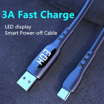 

1.2M USB Cable Data Charging LED Digital Voltage and Current Display Micro USB data Cable For iphone Samsung 3A Fast Charging