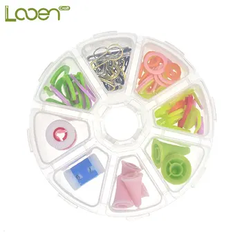

Looen Brand 89Pcs Small Shawl Knitting Supplies Crochet Craft Accessories Home Storage Box DIY Weaving Tools Accessories Kit