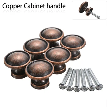 

6 Pcs Cabinet Handles Furniture Door Drawer Knob Antique Brass Antique Copper Cupbard Door Pull