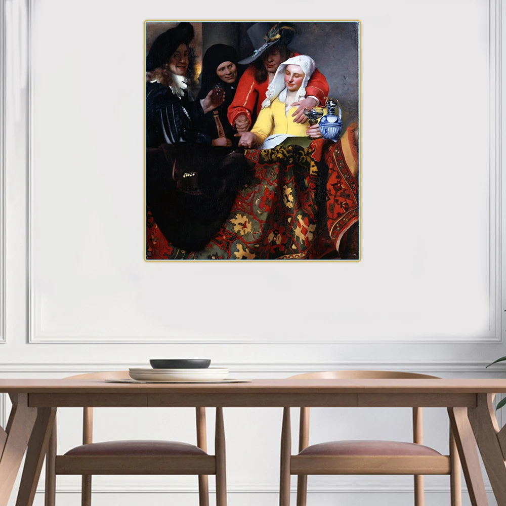

Johannes Vermeer " The Procuress " Canvas Oil Painting Art Picture Print Poster Aesthetic Wall Decor Home Interior Decoration
