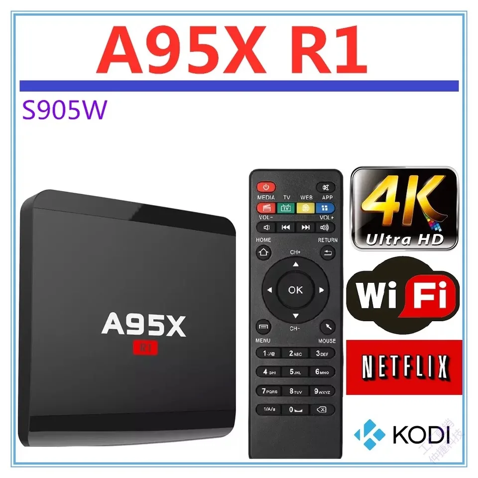 Global A95X R1 пульт дистанционного управления tv Box 4K HDR Android 7,1 tv Box Ultra HD 2G/16G wifi Google Netflix IP tv декодер медиаплеер