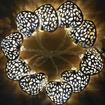 

GloryStar 1.5M 10 LED Metal Love Heart Shape LED String Fairy Light Garland Outdoor Christmas Wedding Party Star Fairy Light