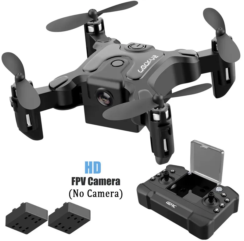 Мини-Дрон с/без HD камерой режим удержания высоты RC Квадрокоптер RTF WiFi FPV складной вертолет детские игрушки - Цвет: NO camera 2 battery