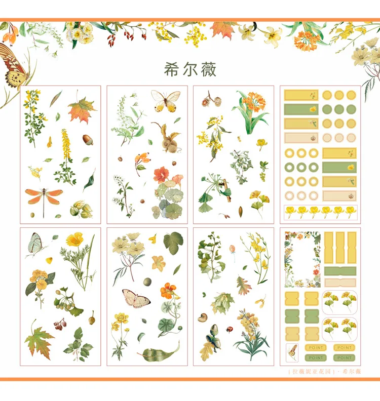 Lavenia сад серии Васи бумажная наклейка для творчества Ablum дневник стикер с ПВХ аксессуары для планировщика Memo стикер s сумка для хранения - Цвет: 2