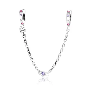 

Fit Original Fine Charm Bracelet 925 Sterling Silver Spacer Charm Safety Chain Beads DIY Jewelry Fow Women Popular Berloque