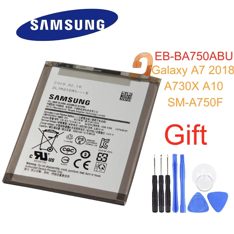 SAMSUNG оригинальный EB BA750ABU аккумулятор для Galaxy A7 2018 версия A730x A750 SM A10 A750F +