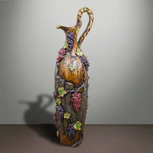 Напольная ваза большого размера, декоративная для цветов, свадебное украшение, европейская ваза для гостиной, сада, смола, ручная работа, виноград, цветок