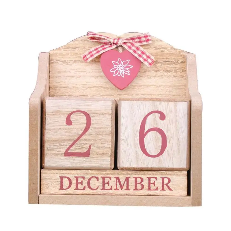 Винтажный деревянный вечный календарь месяц Дата дисплей вечные блоки реквизит для фотографий аксессуары для рабочего стола украшения дома и офиса
