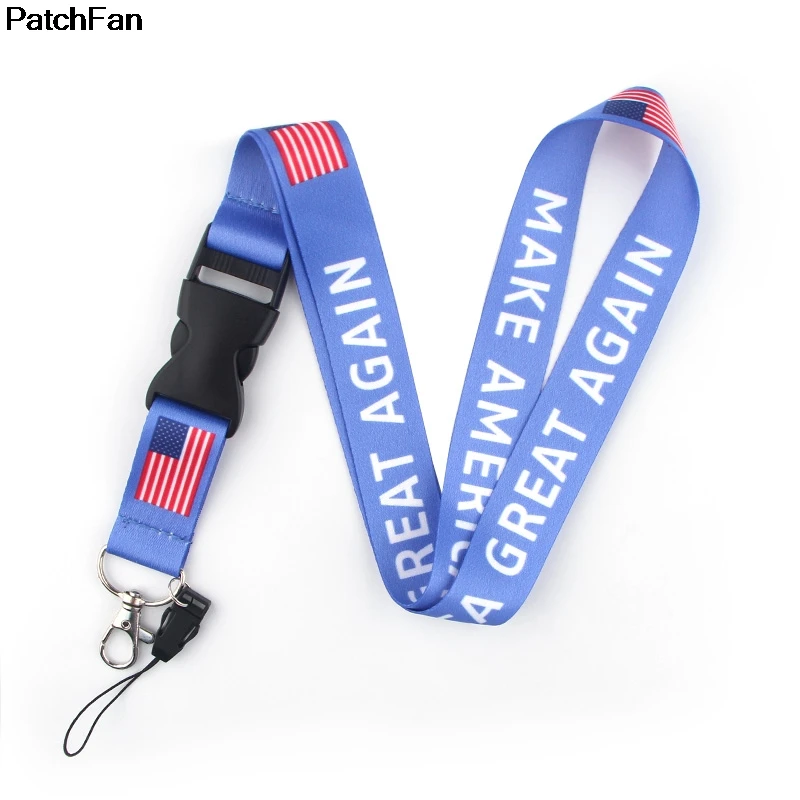 Patchfan Национальный брелок для ключей «флаг» ремешок тесьма лента шейный ремень ткань para id значок держатели телефонов Ожерелье Аксессуар A2418