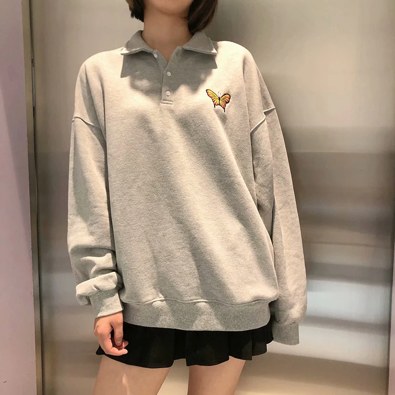 

UNUTH Girls Oversize Cotton Sweatshirts 2022 Spring-Autumn Fashiion Ladies Soft Loose Pullovers Vintage Women Chic