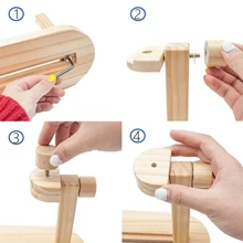  40cm Embroidery Hoop Lap Stand 360 Rotary Cross Stitch Frame Rack Adjustable Wooden Holder for DIY Cross Stitch Hoop Rings Tool 