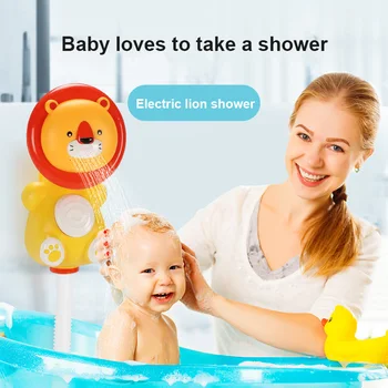 

Baby Shower Bath Toys Fun Electric Circulation Lion Bathing Kids Bathroom Suction Cup Toy Water Toy For Kids Birthday Gift