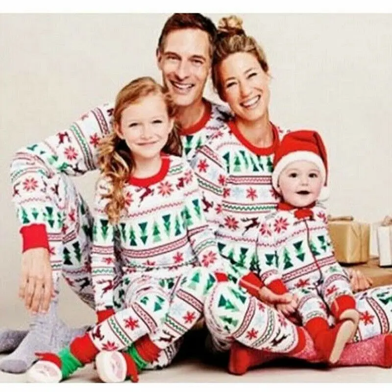 Imcute/комплект одежды из 2 предметов для всей семьи на Рождество; комплект хлопковой одежды; Новинка года; домашняя пижама с принтом для мамы, папы, дочки и сына; комплект одежды