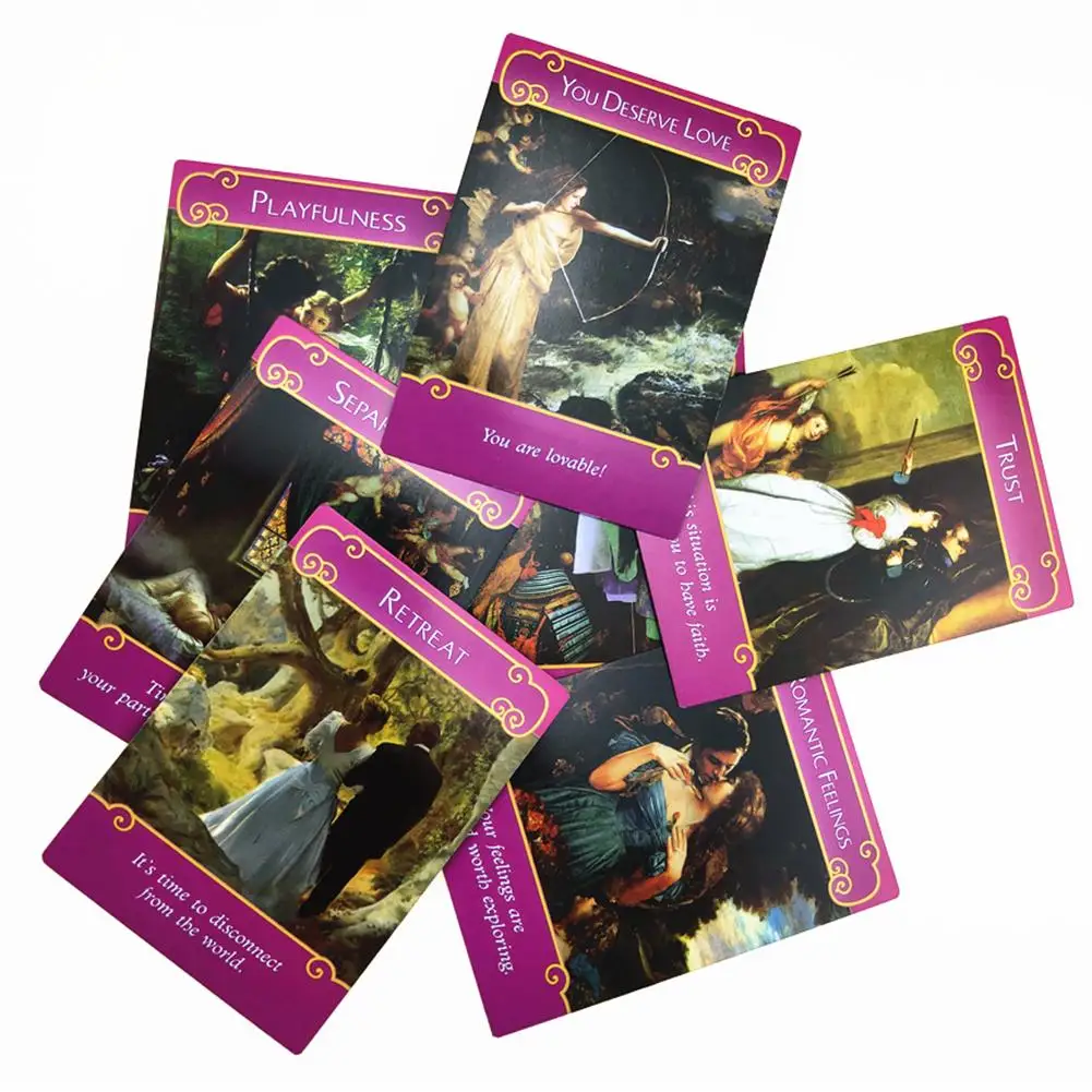 Полный английский Романтика ангелы оракул карты колода таинственные карты Таро руководство гадания Fate Fortune карточная игра игрушка