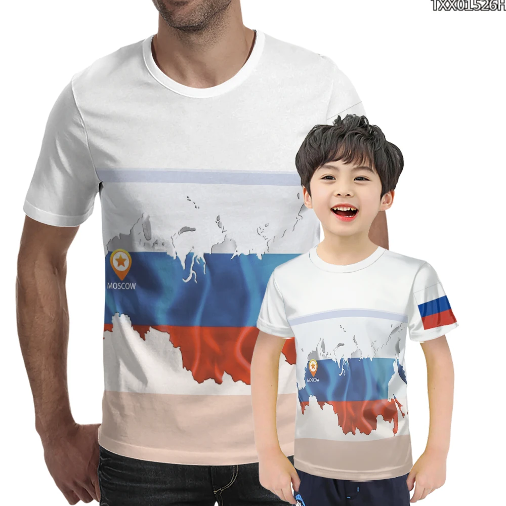 

Hot Selling Men T Shirt Russian Flag 3d Printed Men And Women Children Large O-neck T-shirt