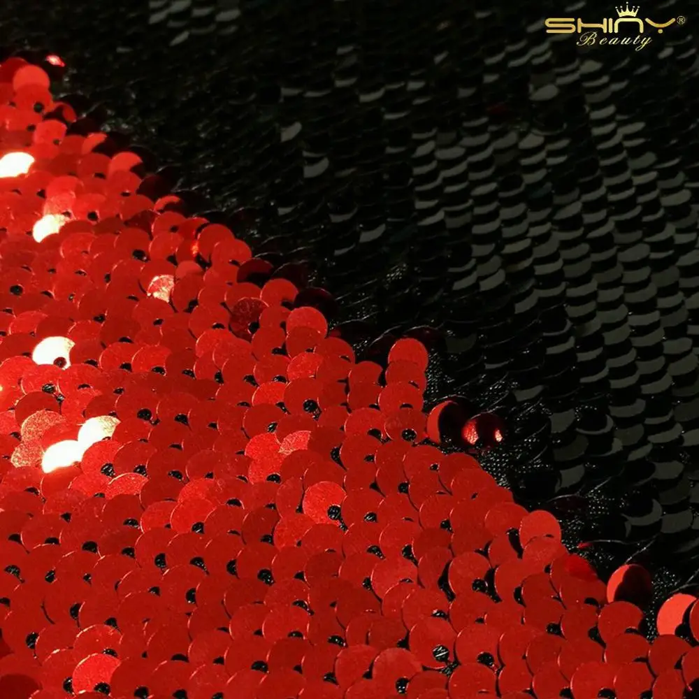 92x125cm Sequin Fabric Reversible Black Flipping Sequin Fabric 1 Yard DIY Handmade Material-M191009