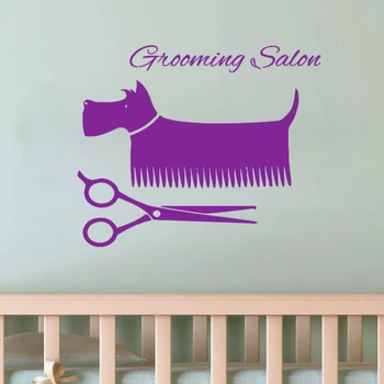 Kaufen ZOOYOO Schnauzer Wand Decals Zitate Pflege Salon Pet Hund Tiere Vinyl Kunst Wasserdichte Wand Aufkleber Kinder Zimmer Wand Dekor