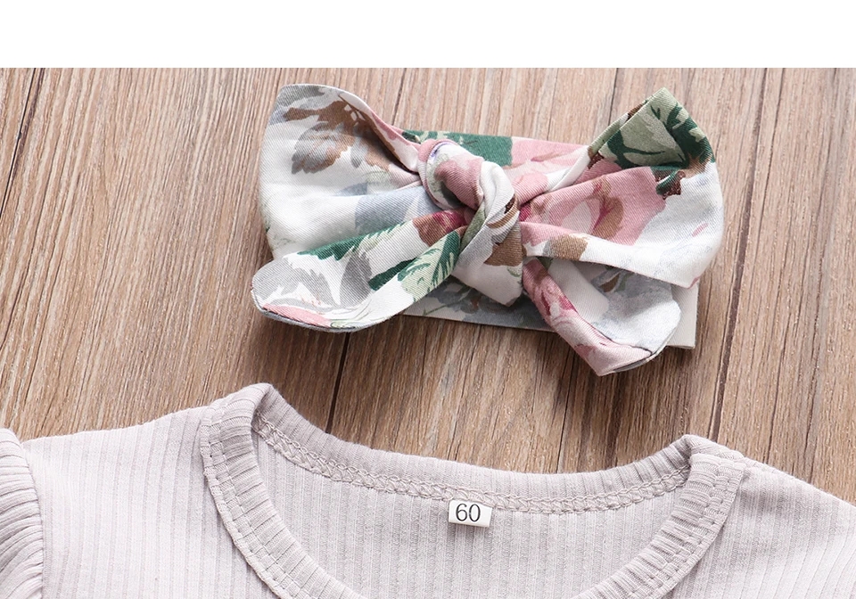 Newborn Baby Girls Clothes Sets Spring Autumn Infant Outfits Long Sleeve Tops Flower Pants Headband Cute 3Pcs Toddler Clothing
