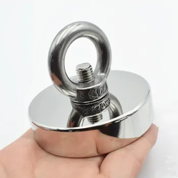 

D60mm strong powerful round neodymium Magnet hook salvage magnet sea Fishing equipments Holder Pulling Mounting Pot with ring