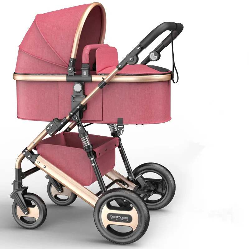 Красивый пейзаж для детей коляска 3 в 1 амортизация подвеска розовая коляска реверсивная портативная детская тележка дорожная коляска - Цвет: 7
