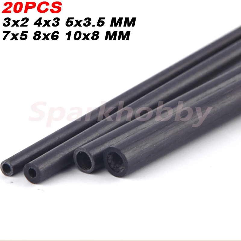 

Sparkhobby Diameter 3x2 4x3 5x3.5 7x5 8x6 10x8MM Carbon Fiber Tube Length 0.5m/500mm for RC Model Airplane Diy Quadcopter