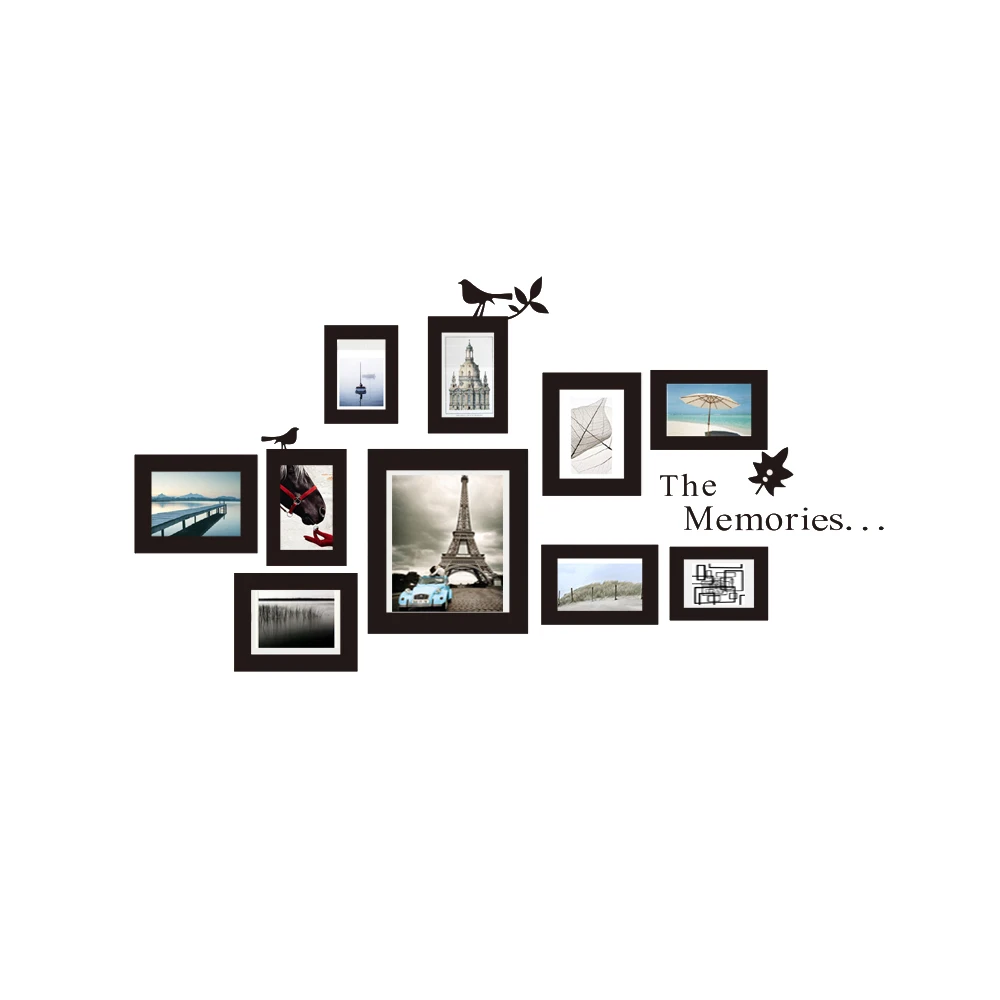 Photo Frame Mural 10x Picture 10x Wall Frames Wall-Mounted Photo Frame DIY Decor Home Decals Wedding Room Living Photo Frame