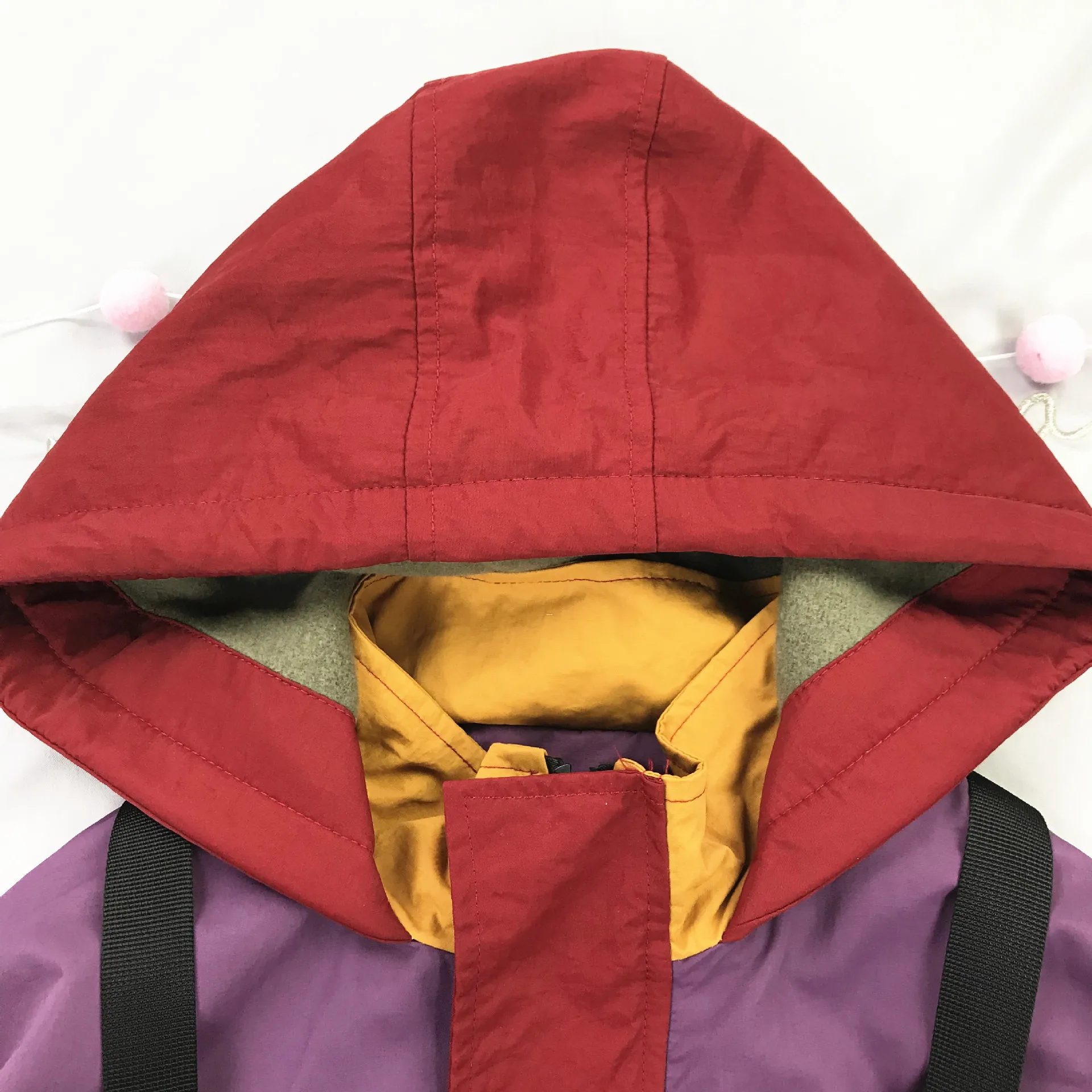 

Japanese-style Harajuku-Style Contrast Color Joint Workwear Large Pocket plus Velvet Jacket Students Tide