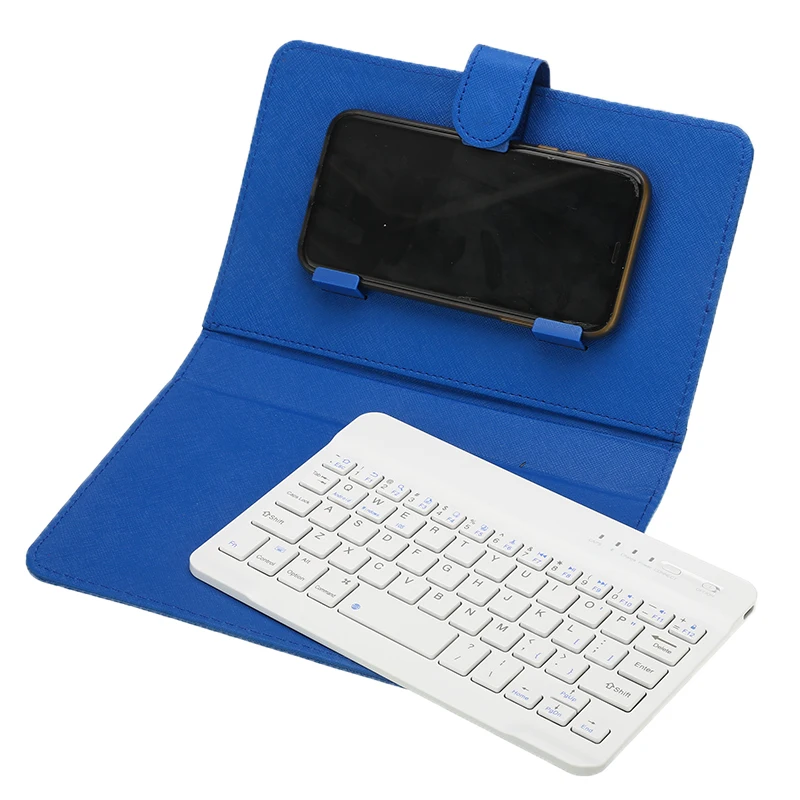  Portable PU Leather Wireless Keyboard Case for iPhone Protective Mobile Phone with Bluetooth Keyboa