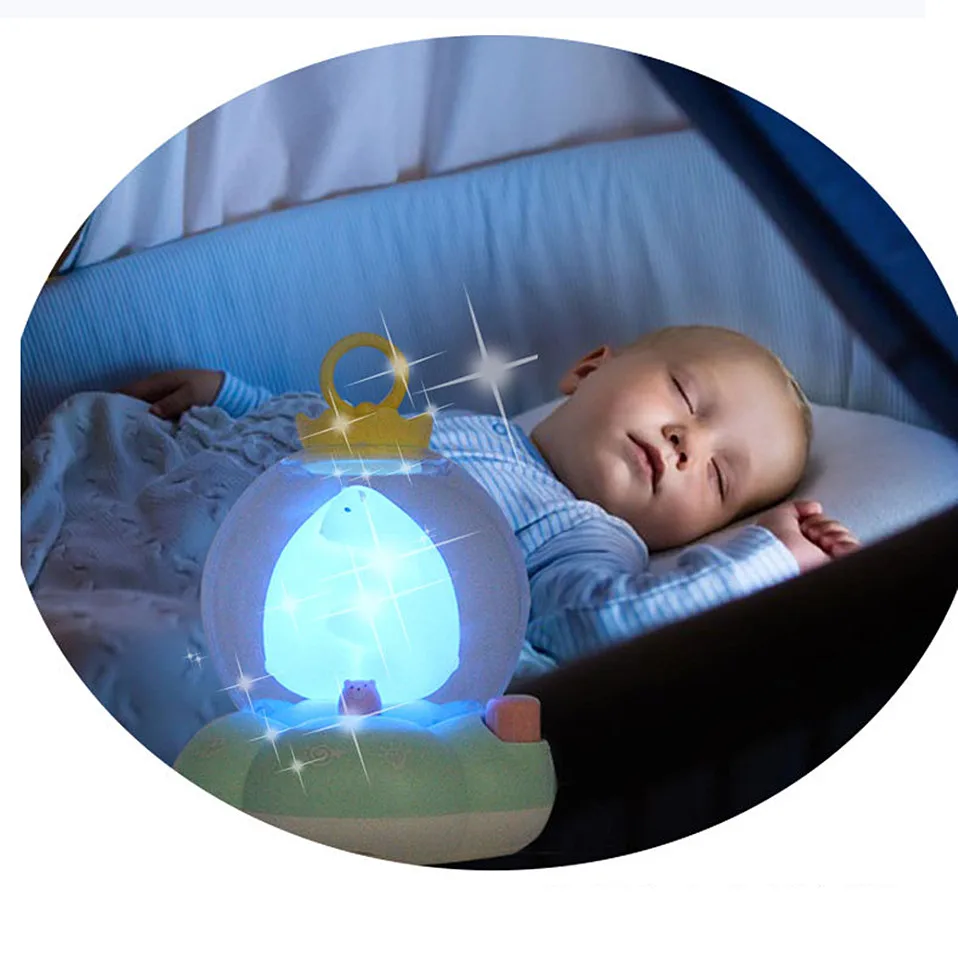 Мобиль для кроватки детские игрушки кровать колокольчик вращающаяся Музыкальная погремушка кроватка переносная кроватка сенсорный выключатель маленькая ночная подсветка Игрушки для малышей