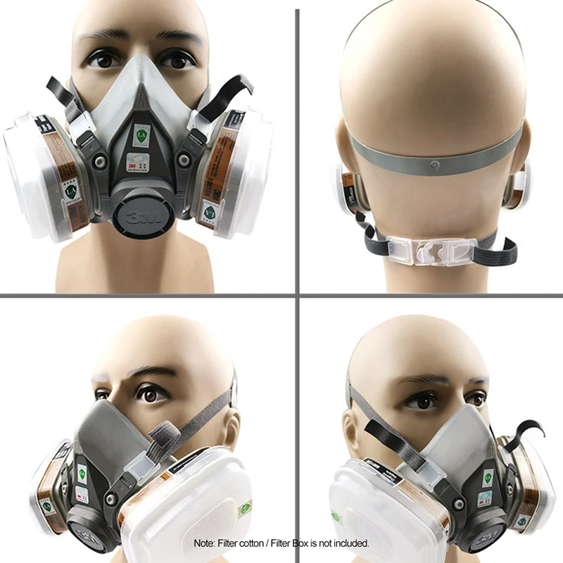 3M, 6200, промышленный пыхтящий респиратор, противогаз, 17 в 1, костюм, личная химическая безопасность, рабочая, Пылезащитная маска, полумаска для лица