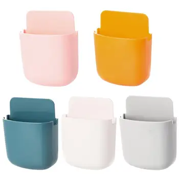 

5Pcs Storage Box Punch Free Wall Hanging Creative Remote Control Support Storage Holder