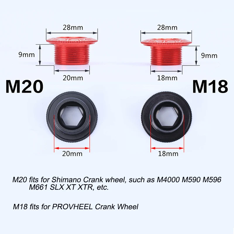 Risk M20* 9 мм/m18x9мм велосипедная рукоятка болт алюминиевый MTB дорожный велосипед Нижний Кронштейн Крышка шатун винт для SHIMANO велосипед BB оси